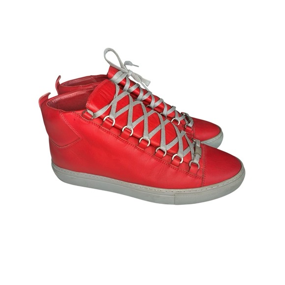 Men's Red High-Top Sneakers - Picture 1 of 8